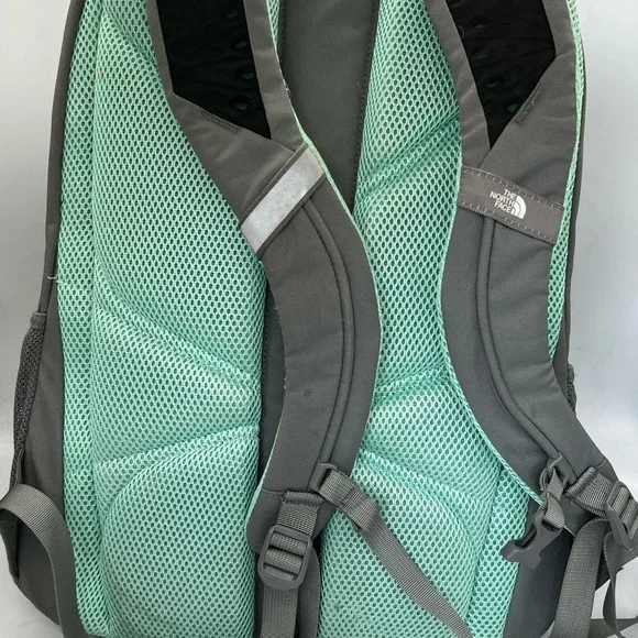 The North Face Gray Backpack with Mint Green Accents - Picture 6 of 7